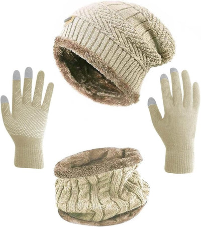 Gorro invierno bufanda guantes mujer pantalla tactil