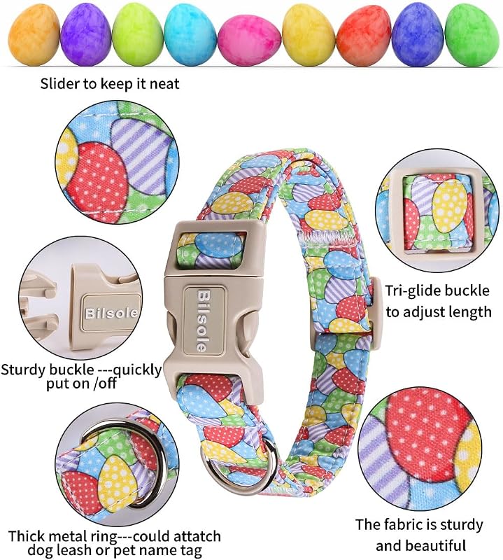 Collar Pascua para perros ajustable algodón hebilla rápida