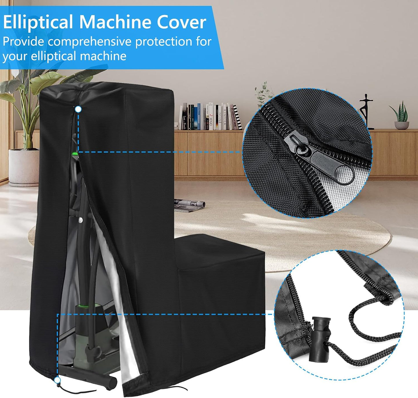 Cubierta elíptica para máquina fitness impermeable negro