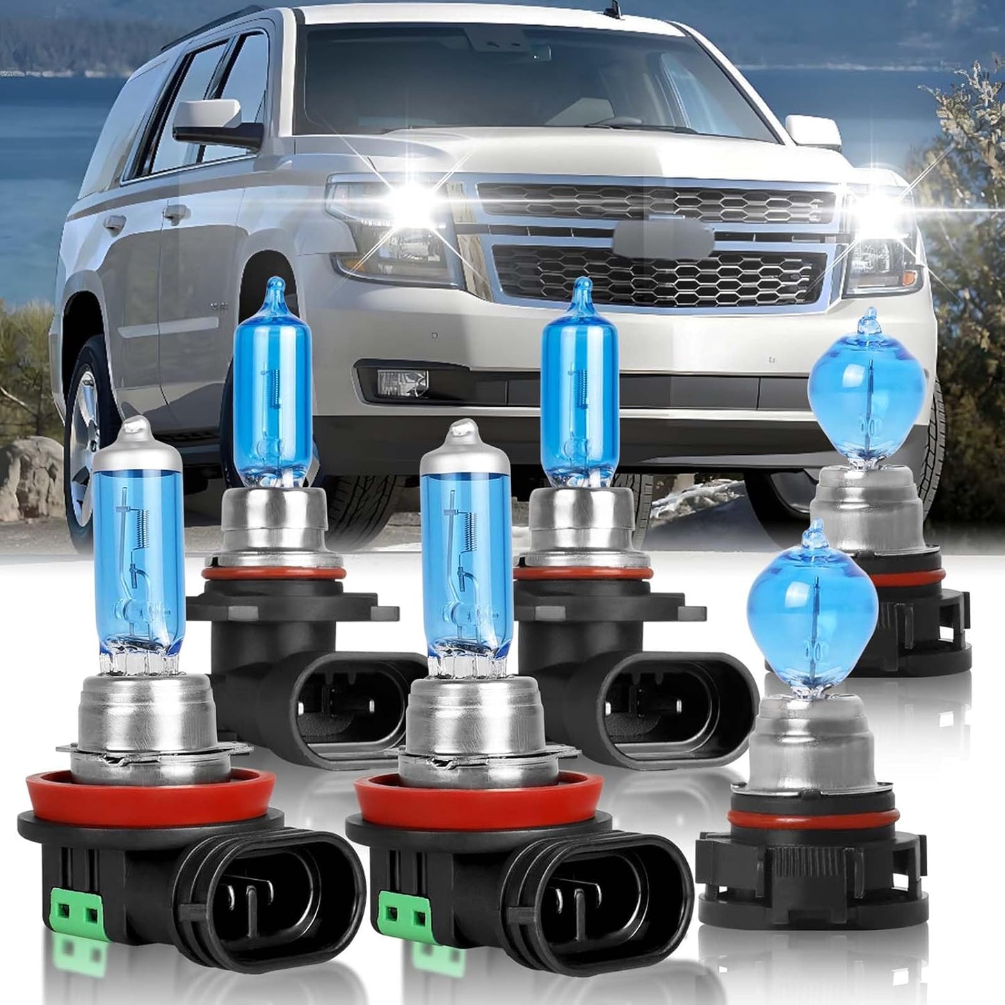 Combo 6 Bombillas Halógenas Alto Rendimiento Chevy Tahoe 07-15