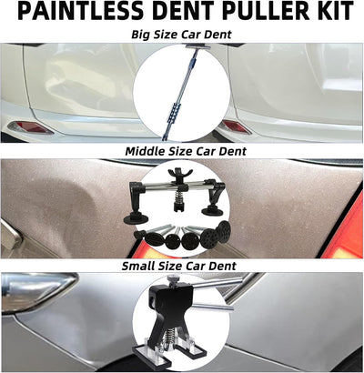 Kit extracción abolladuras auto 101 herramientas sin pintura