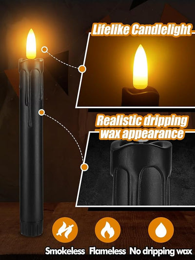 Velas LED parpadeantes sin llama Halloween con temporizador