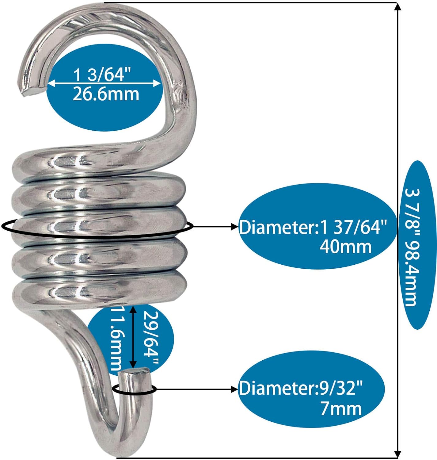 Muelles oscilantes para porche silla hamaca 750lb compactas
