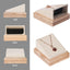 Soporte colgante bambú 4 pzas para collares terciopelo beige