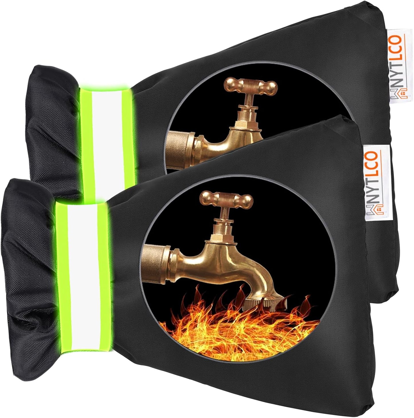 2 Fundas grifos exterior 8.3x6.7pulg proteccion congelacion negro