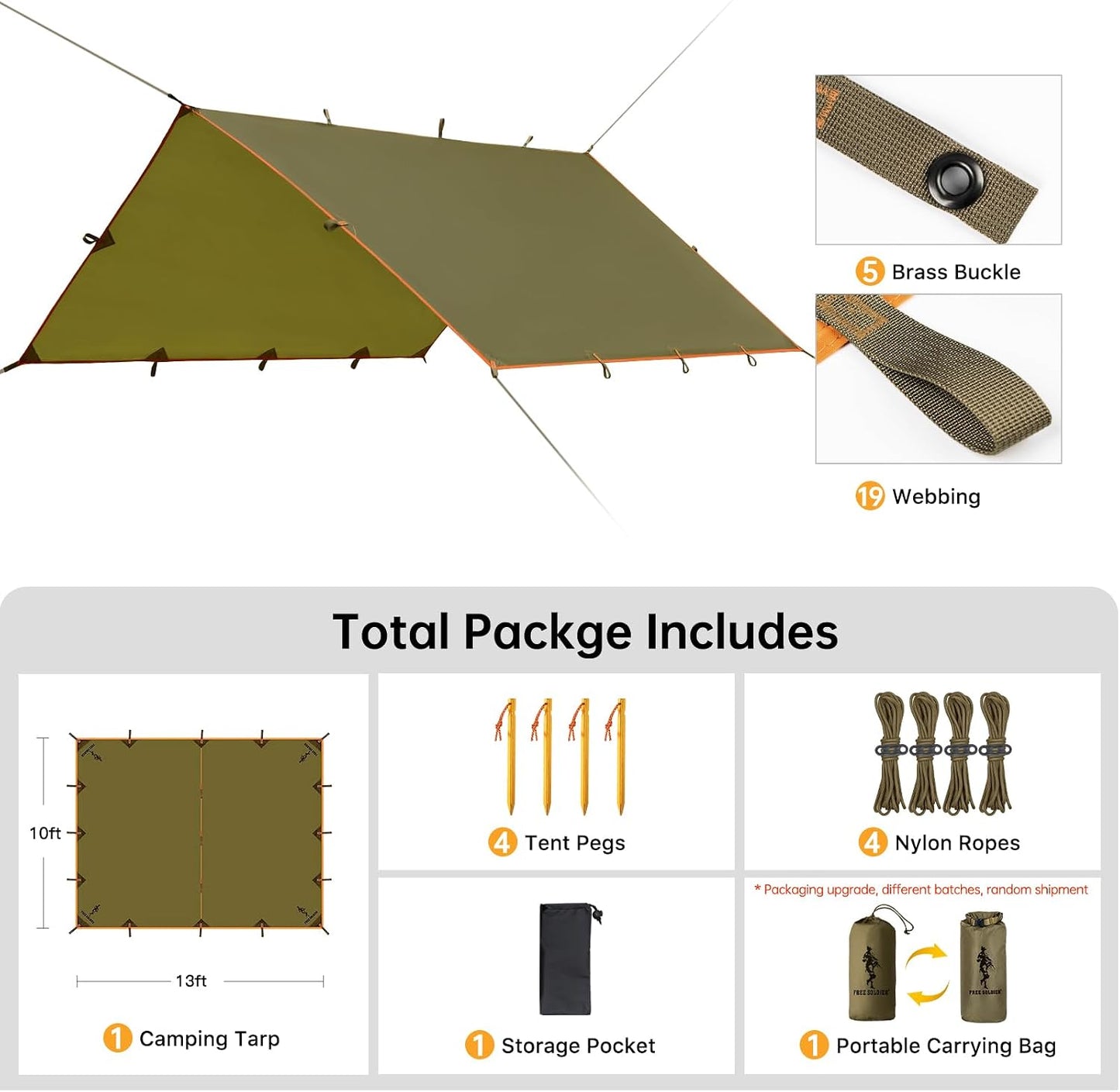 Lona impermeable portátil para camping y viajes