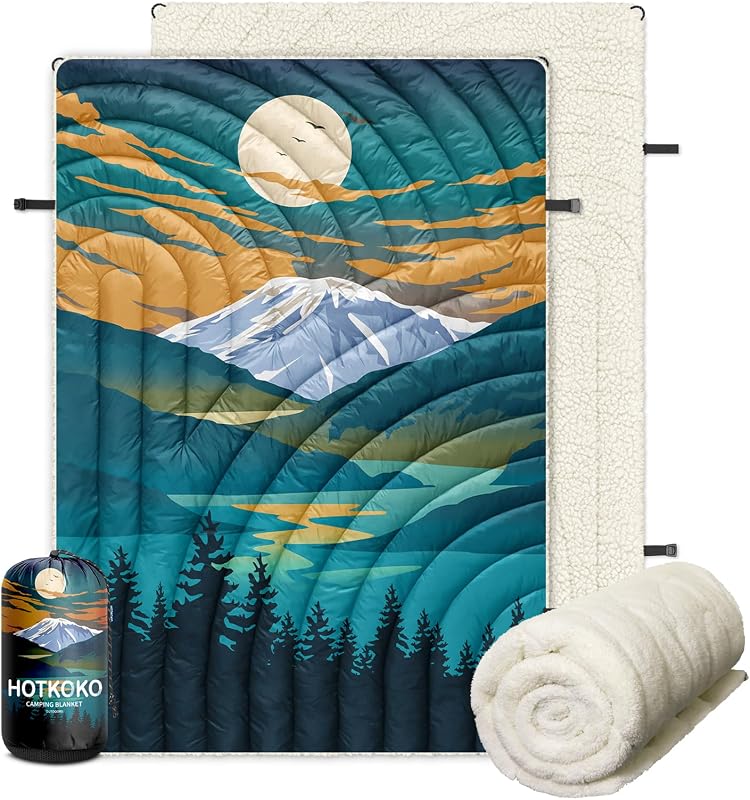 Manta campamento acolchada forro sherpa suave clima frío