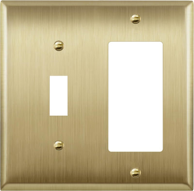 Placa pared acero inox 2 segmentos 4.5x4.57pulg dorado