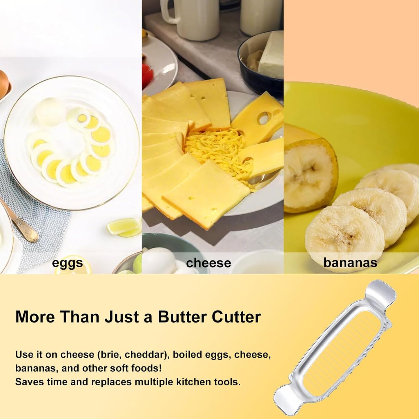 Cortador mantequilla y queso multiusos antiadherente compacto
