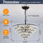 Candelabro cristal 7 luces 20pulg gota lluvia negro