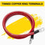 Cable batería rojo 4ft AWG positivo 3/8pulg M10