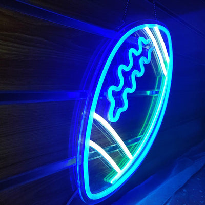 Letrero neón fútbol azul para dormitorio y fiestas