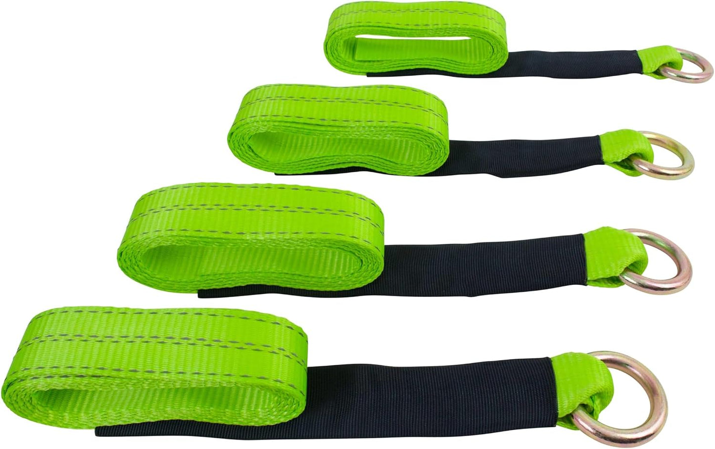 4 Correas amarre auto 2x96pulg para remolque trinquetes