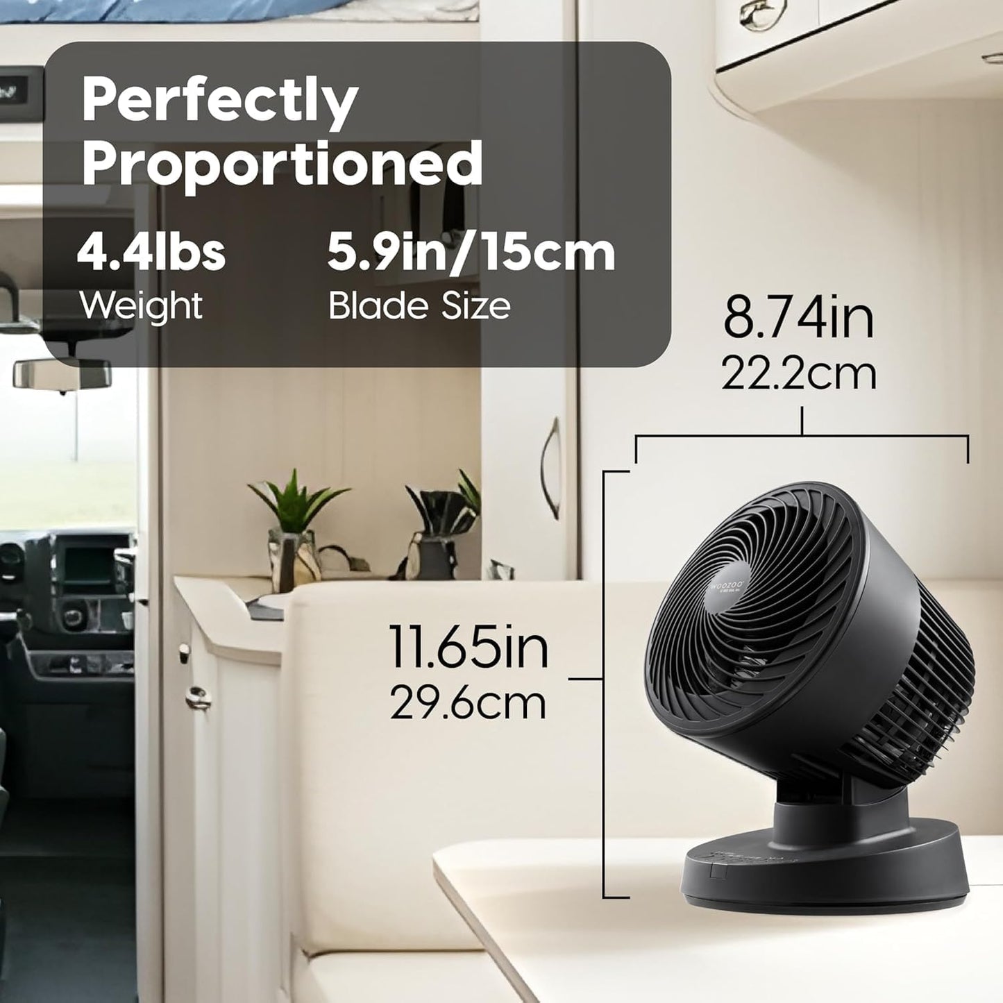 Ventilador circulador 3 velocidades silencioso dormitorio
