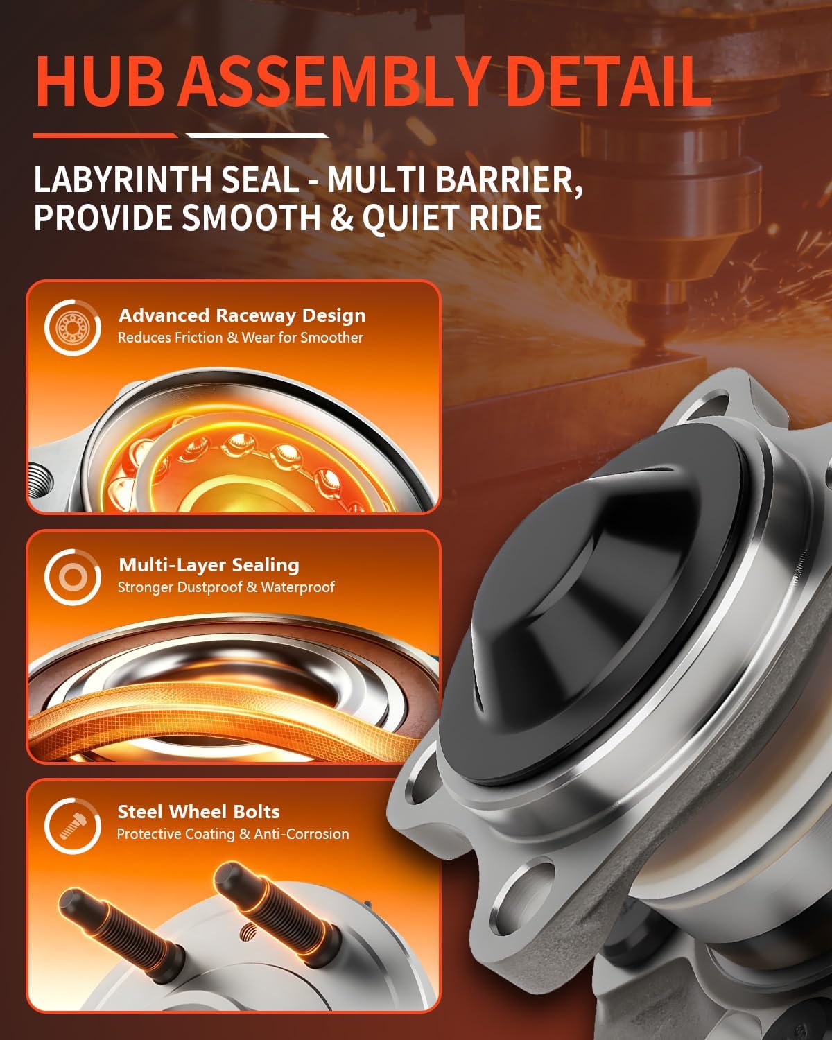 Set buje rodamiento trasero Toyota Yaris 06-08