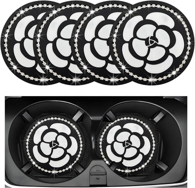 4 Pzas Portavasos Auto con Estampado Vaca Antideslizante 7cm