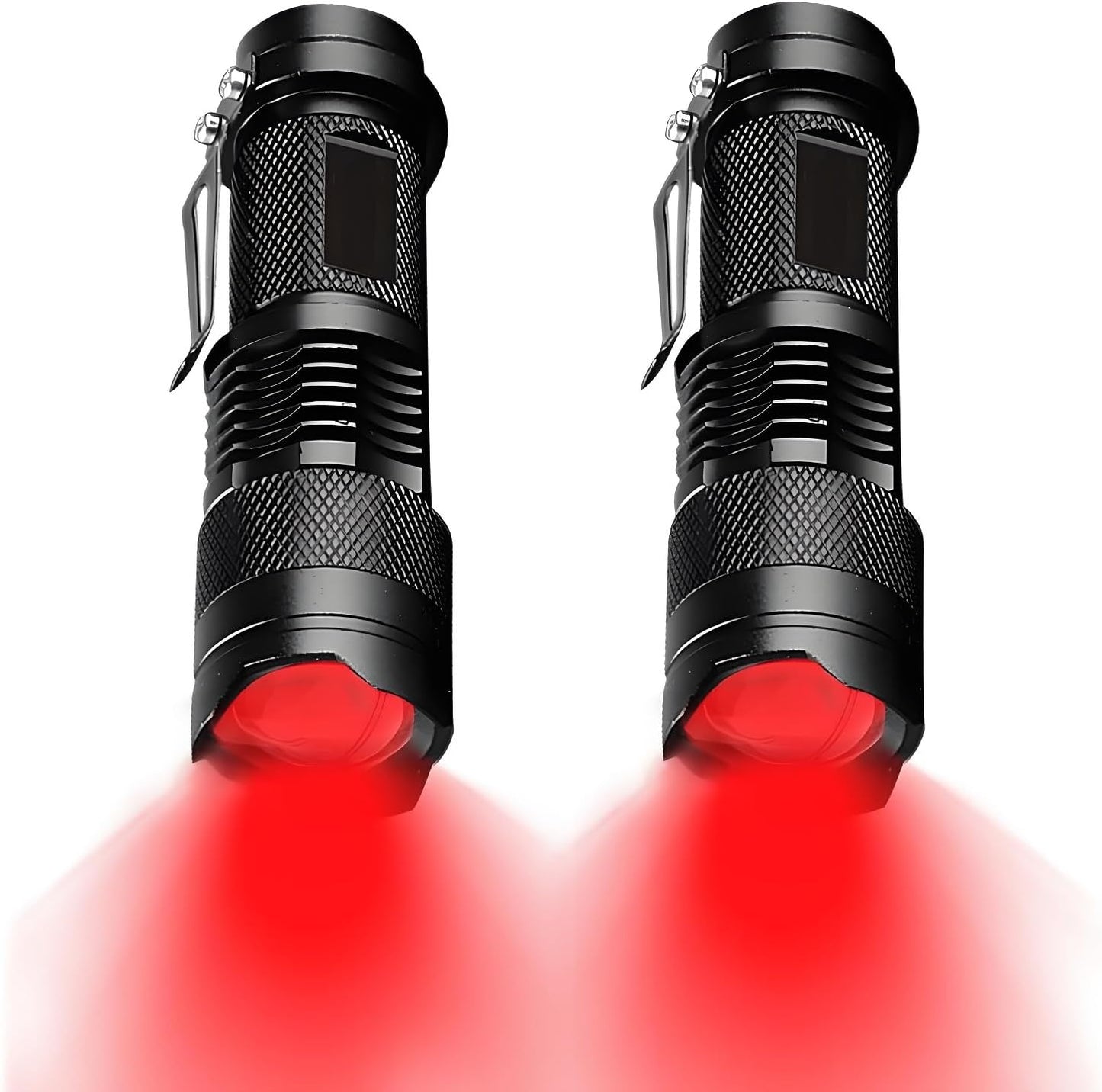 2 Linternas LED rojas 3 modos zoom para exteriores