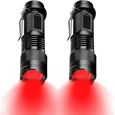 2 Linternas LED rojas 3 modos zoom para exteriores