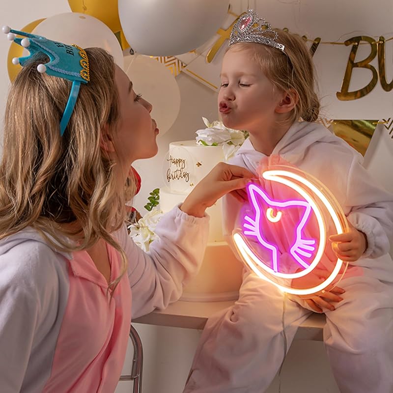 Letrero neón Luna anime para dormitorio niños