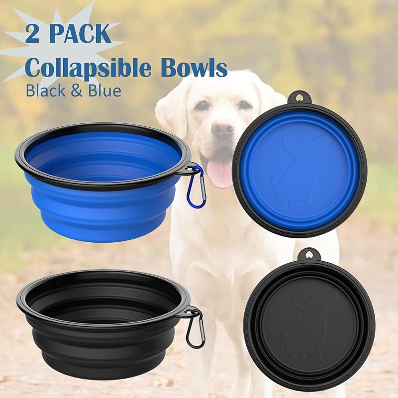 Tazones plegables perros 20oz con clip mosquetón viaje