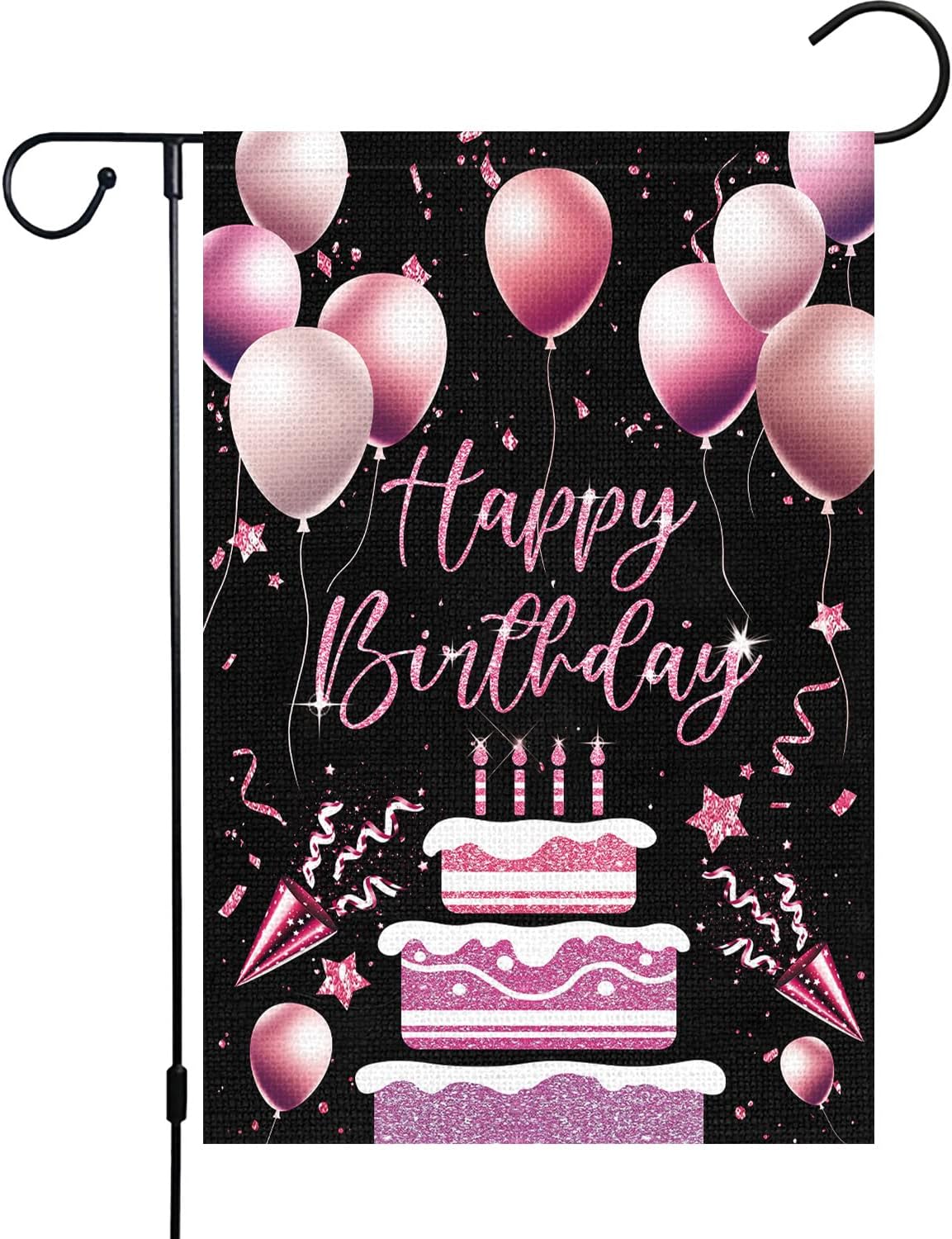 Globos bandera feliz cumpleaños 12x18pulg doble cara
