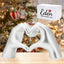 Decoración plateada de manos de corazón para San Valentín