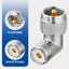 Adaptador coaxial UHF macho a hembra en L para CB y radio Ham