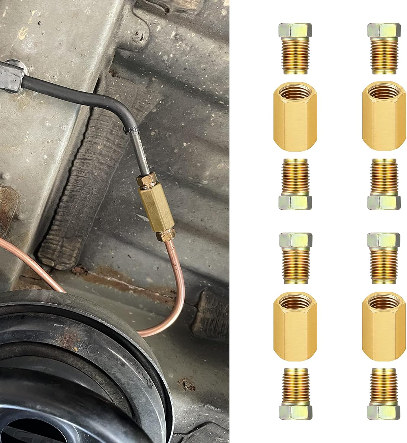 12 Pzas Kit Línea Freno 3/8-24 Hilos 3/16pulg