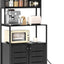 Estante cocina con toma corriente puerta abatible negro