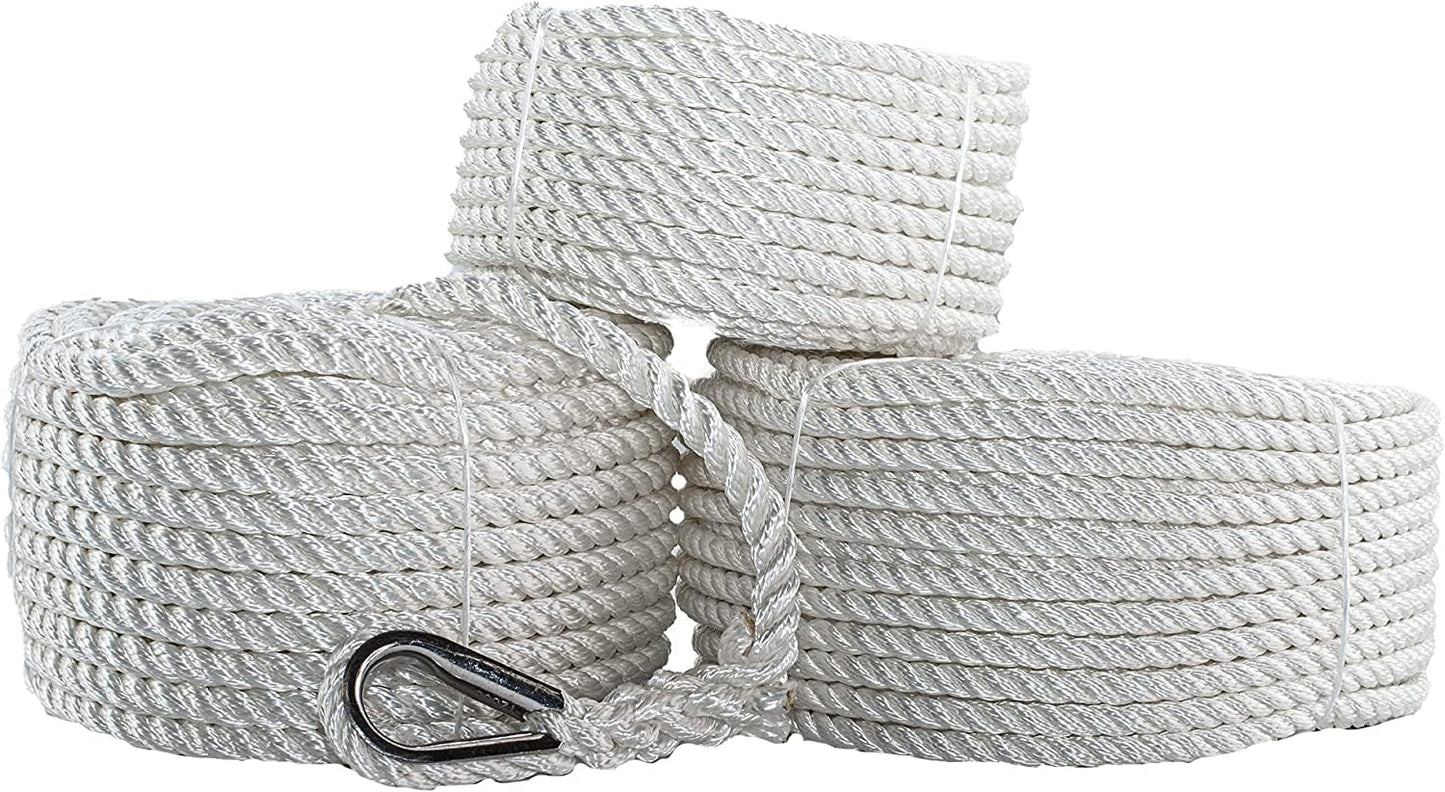 Cuerda anclaje nailon trenzado 3/8pulg x100ft