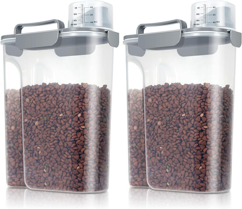 2 Pack Contenedor Alimento Mascotas 10-14lbs Tapa Apretada