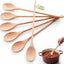 6 Cucharas Madera Mango Largo 14pulg para Ollas Profundas