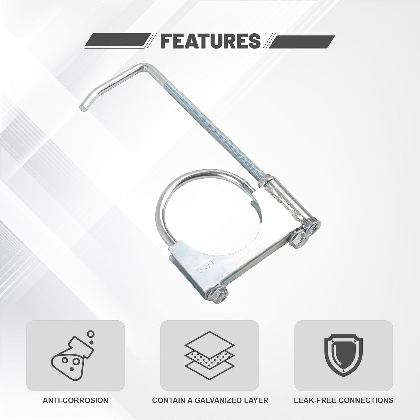 Abrazadera escape con colgador 2.75" 2 Uds