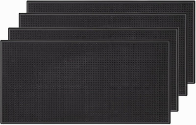 4 Tapetes Bar Secado Platos 31.5x12pulg Goma Gruesa