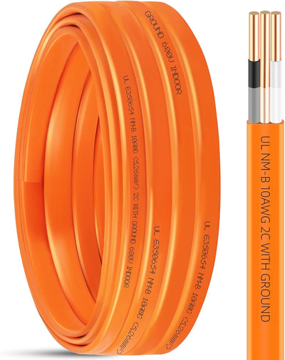 Cable NM-B 10/2 25pies con tierra alambre cobre 10AWG