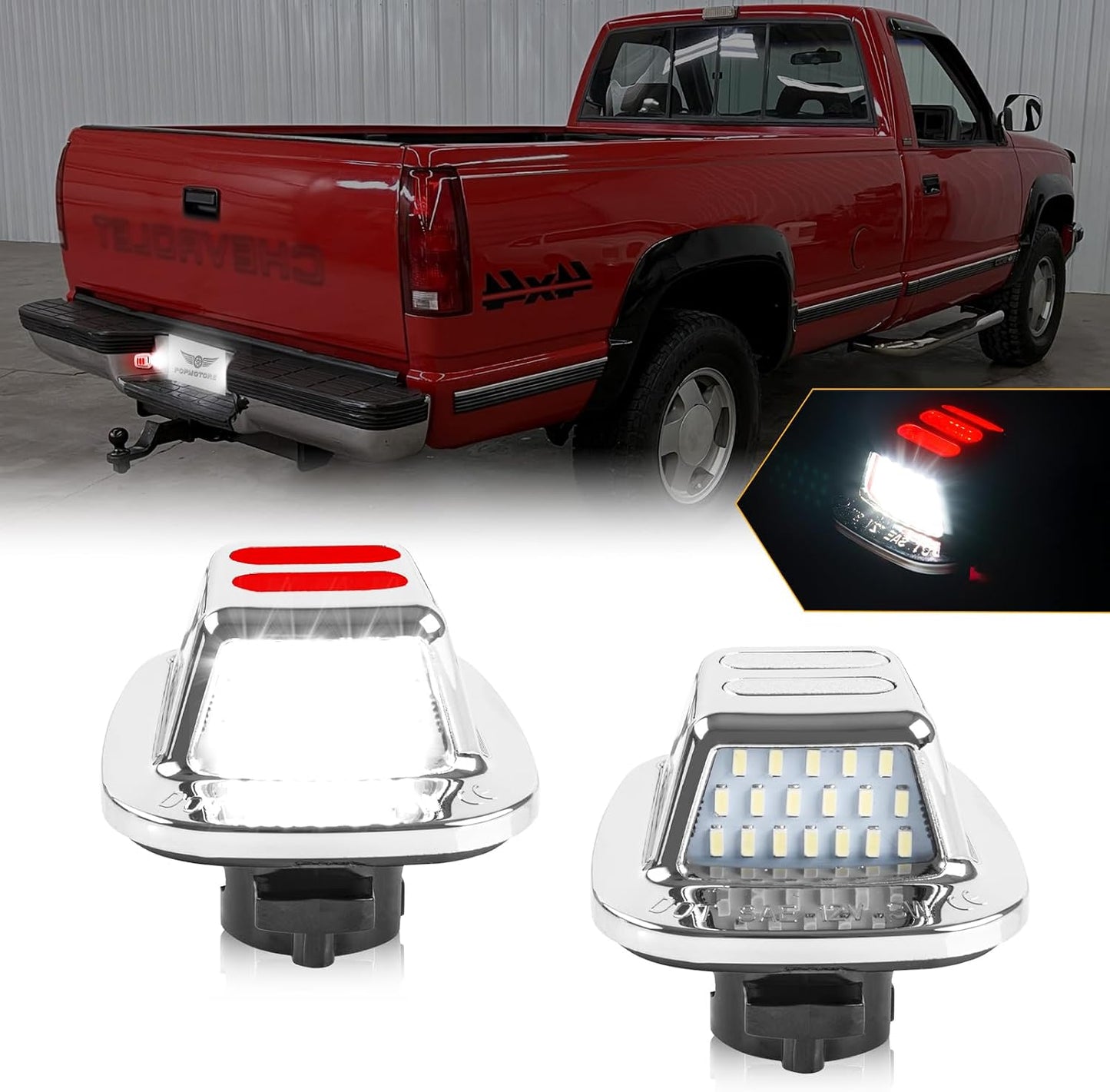 Luces LED matrícula tubo neón rojo comp Chevy Suburban