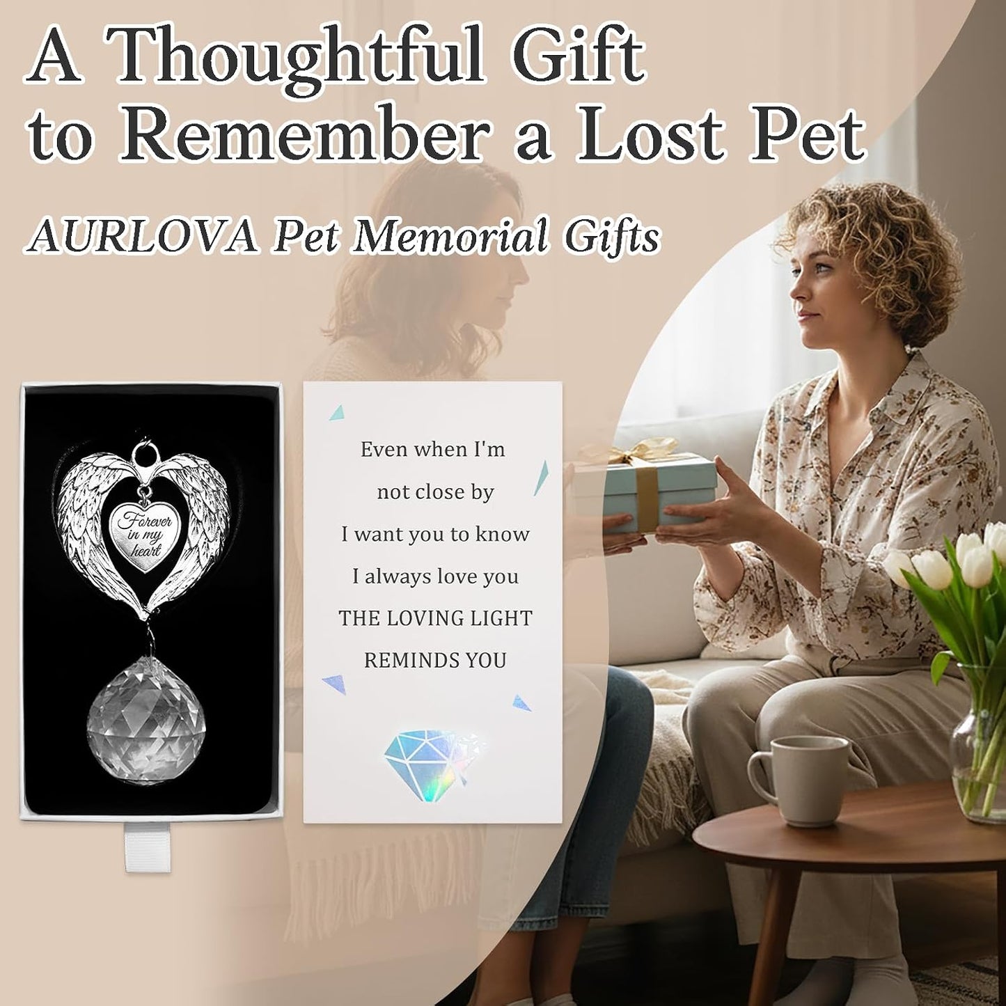 Regalos conmemorativos para mascotas atrapasoles cristal