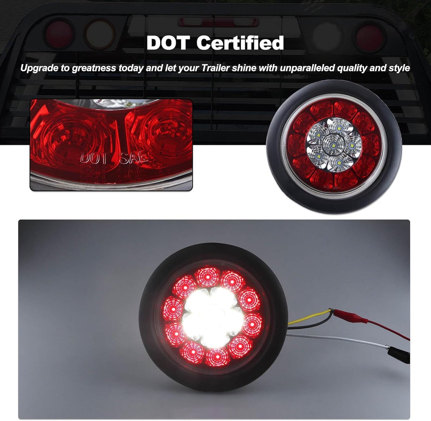 Luces traseras LED redondas 4pulg para remolque