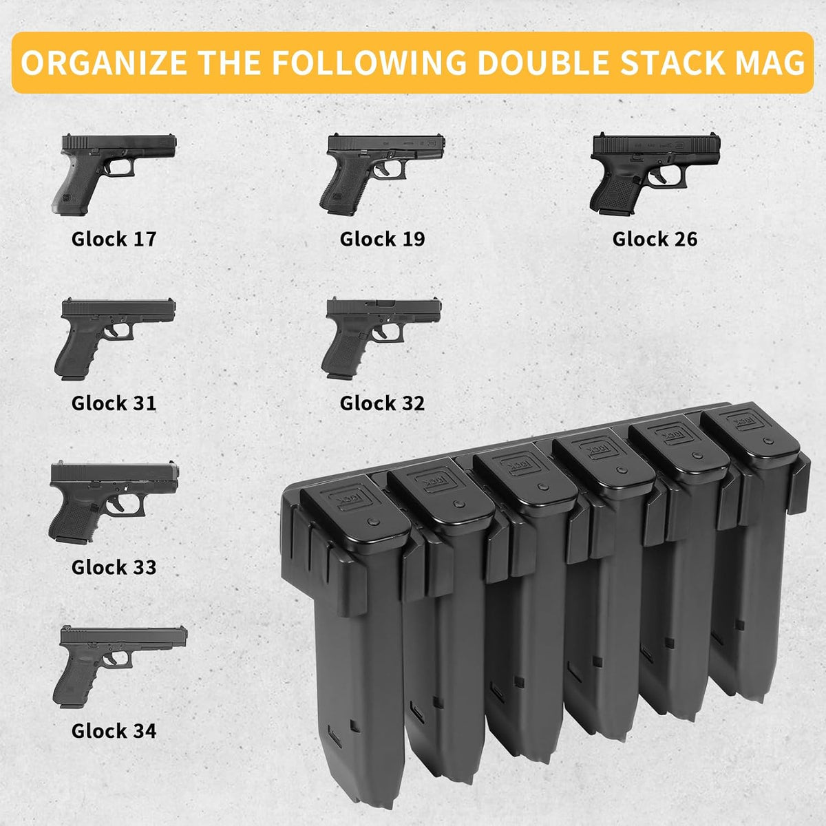 Estante magnético ABS doble pila para pared soporte cargadores