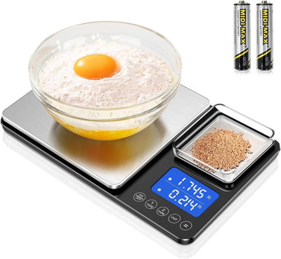 Báscula cocina doble plataforma 0.001oz/33lb 7 unidades tara