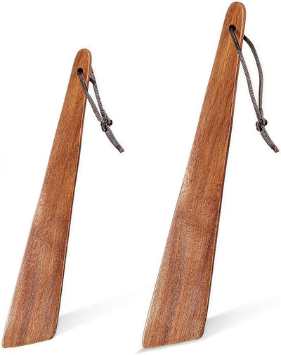 Set 2 Espátulas Madera Acacia Borde Delgado 10y12pulg