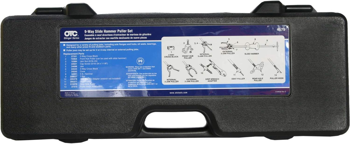Juego martillo deslizante extractor 9 vías