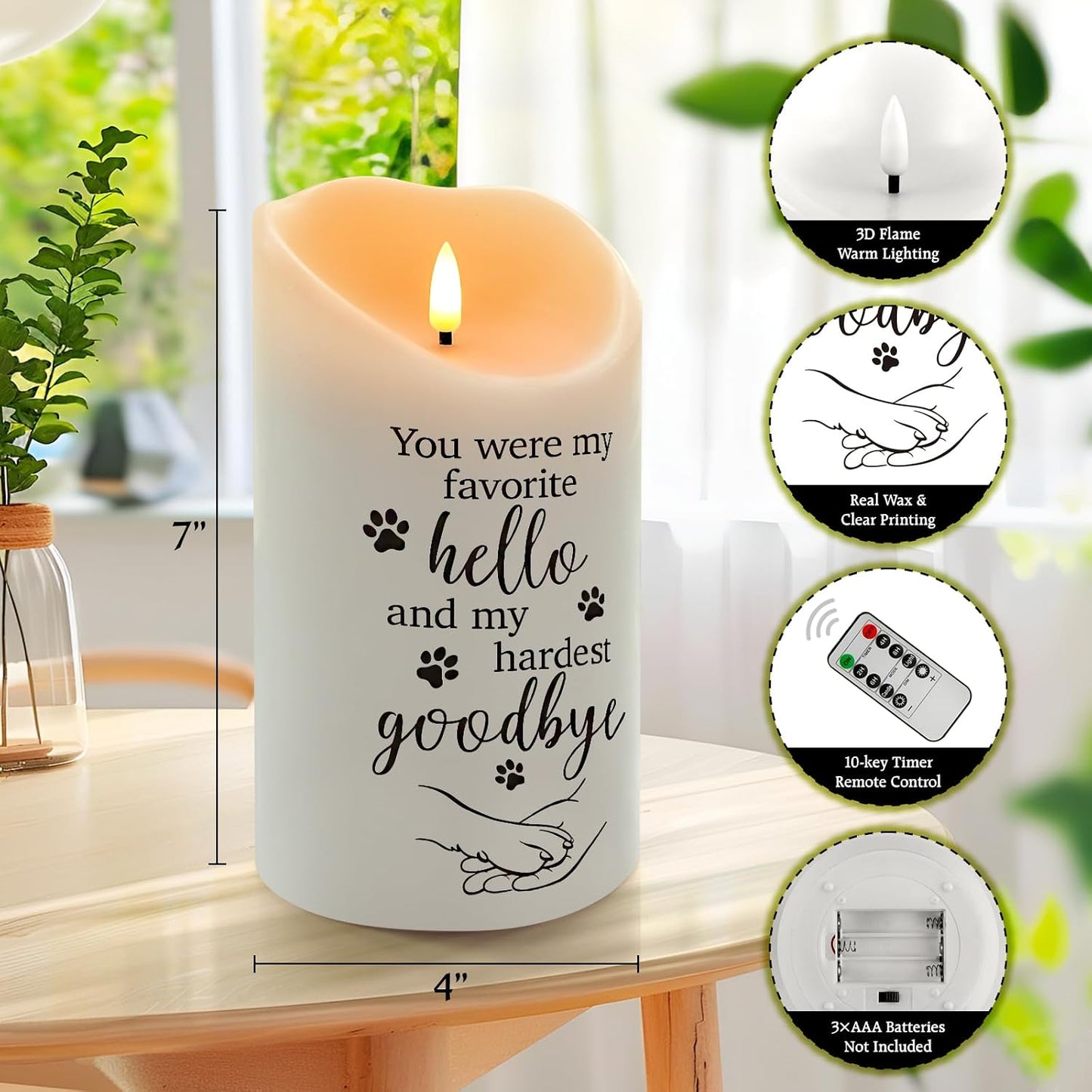 Vela conmemorativa para perros y gatos amantes de mascotas