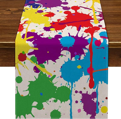 Camino mesa pintura lino decoración fiesta comedor cocina 13x90pulg