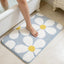 Alfombra baño flores antideslizante 24x16pulg azul