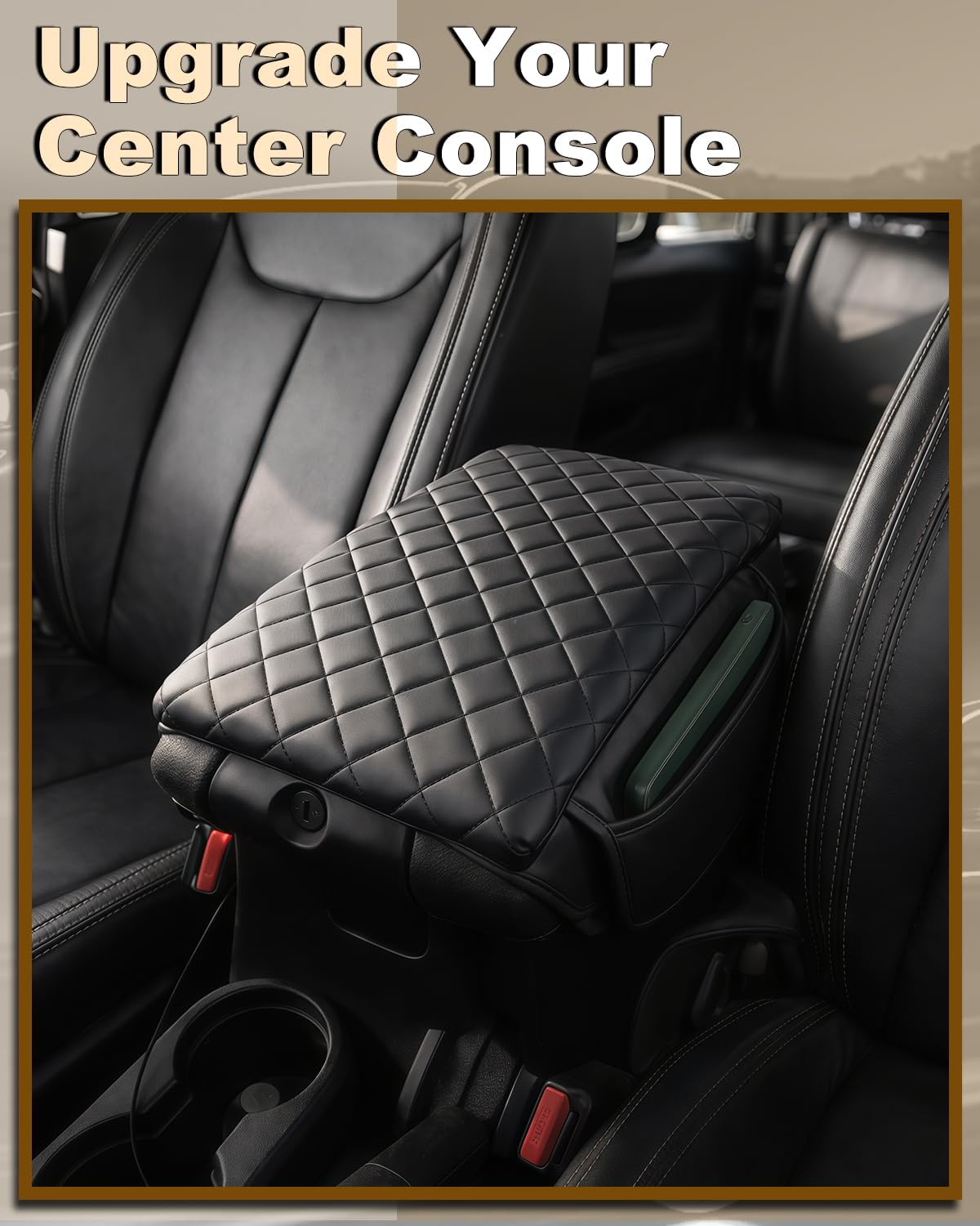 Reposabrazos Jeep Wrangler JK 11-17 cuero sintético negro