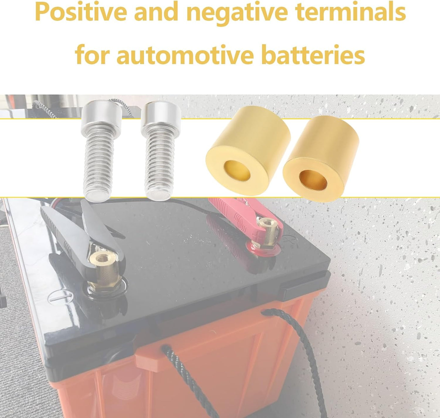 Conector batería M8 latón positivo/negativo abrazaderas