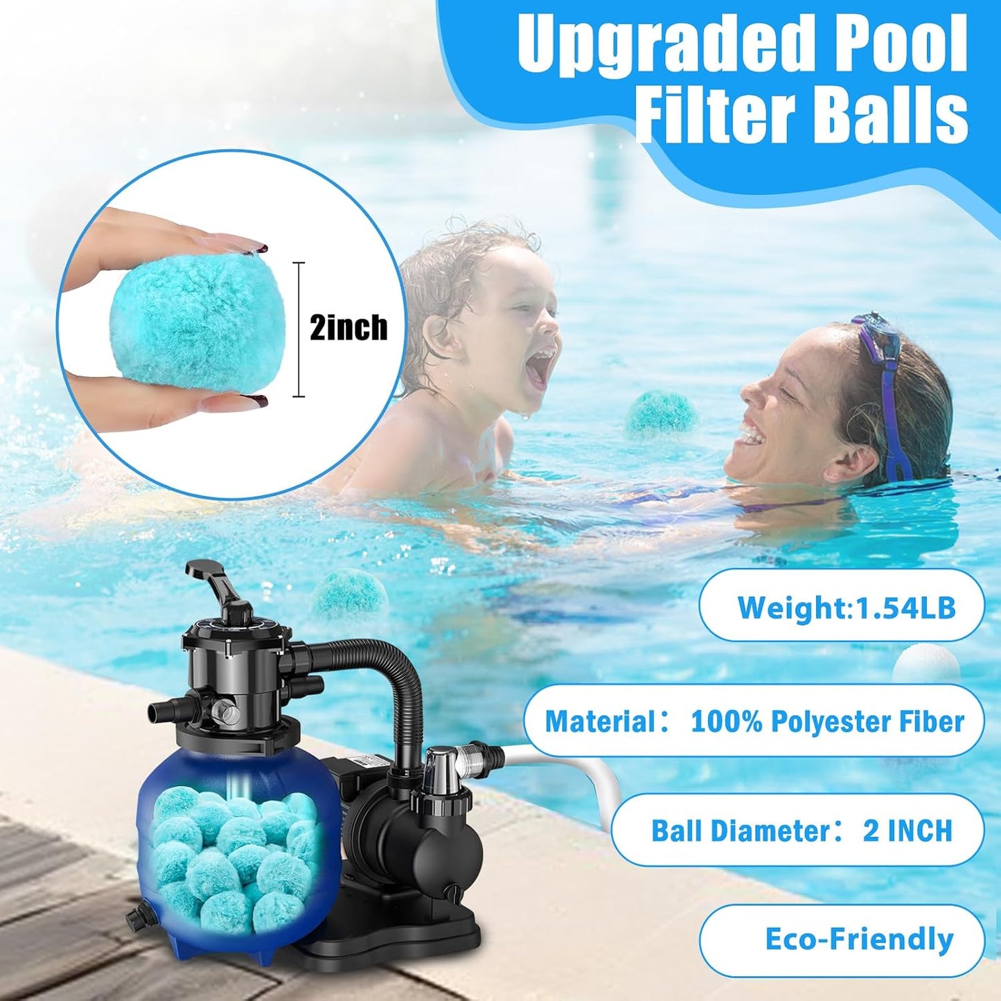 Bolas filtro arena reutiliz. para piscina 1.54lb