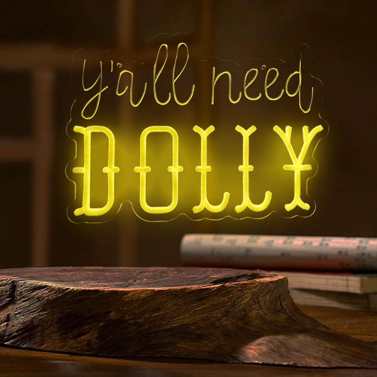Letrero neón USB 'Y'all Need Dolly' decoración hogar