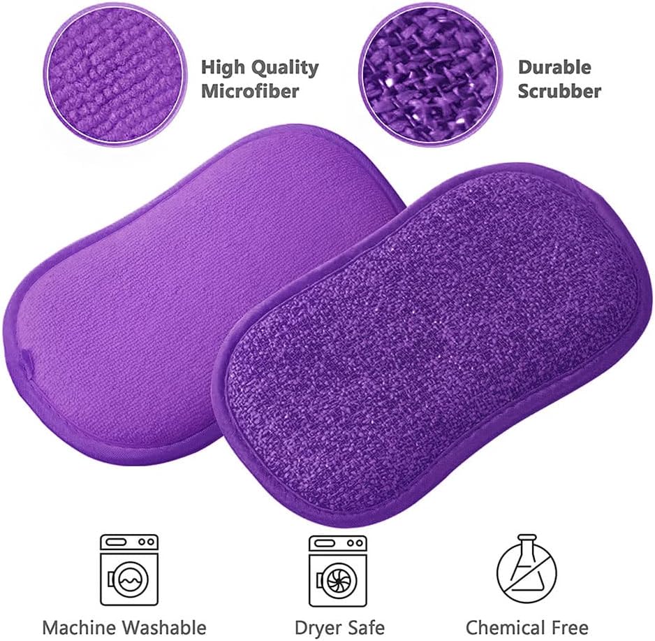 Esponja microfibra antiarañazos pack 6 morado